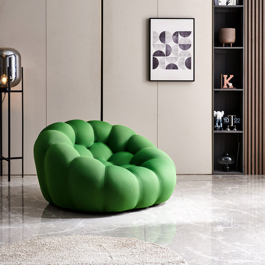 Modern 3D Oversized Single Bubble Lazy Floor Curved Bubble Chair Sofa, Bean Bag for Living Room, Office, Apartment, Reading Room (Green), 47”