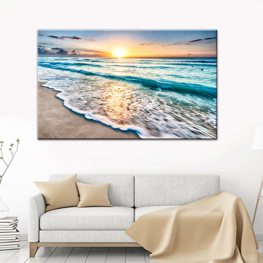 Beach Sunset Seaside Landscape Frame Painting