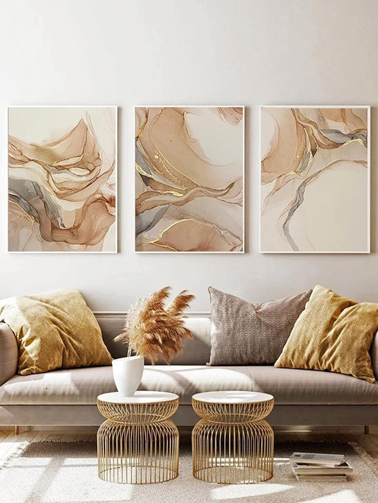 Decorative Abstract Marble Poster Wall Art Painting, 3pcs 22in