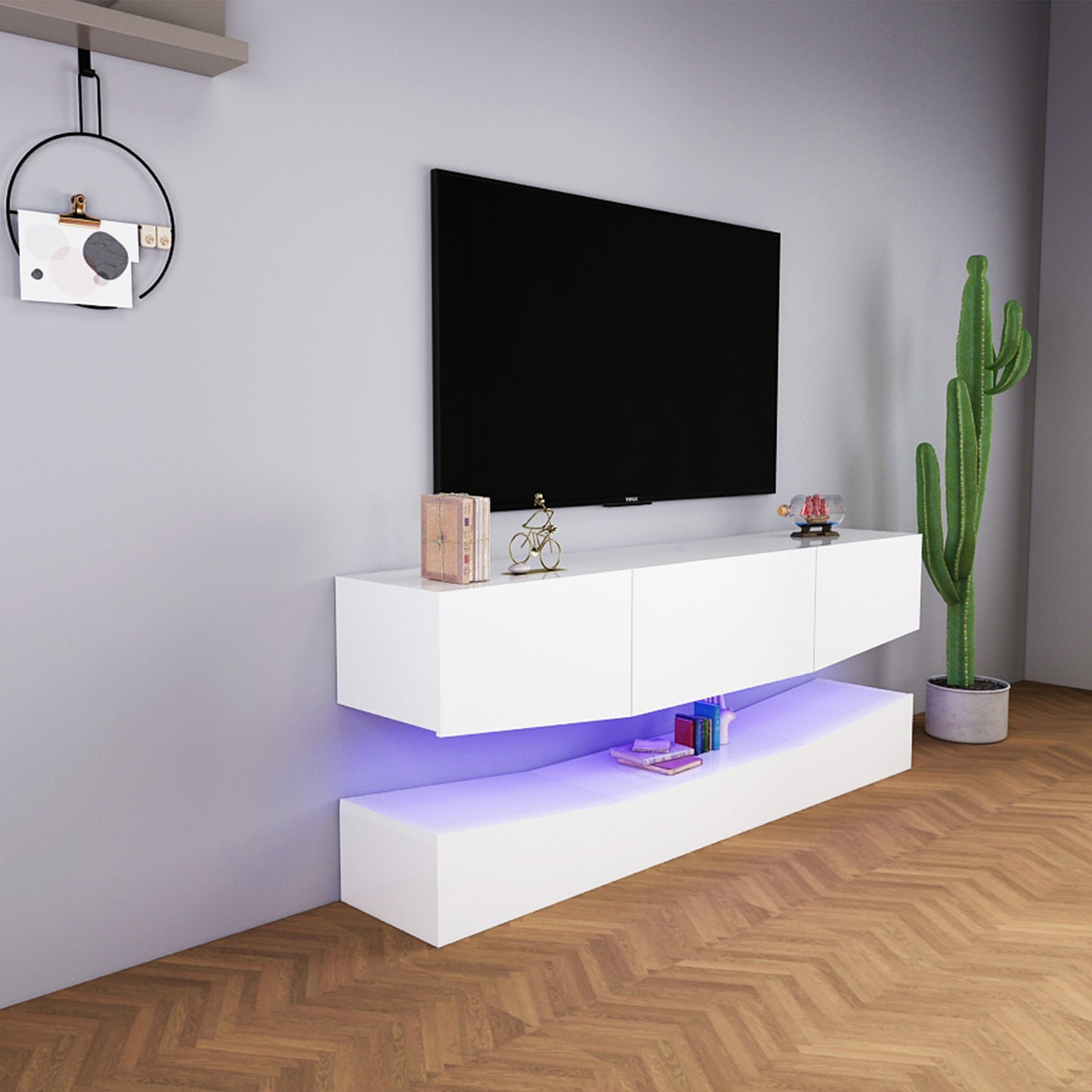 White Floating Tv stand
