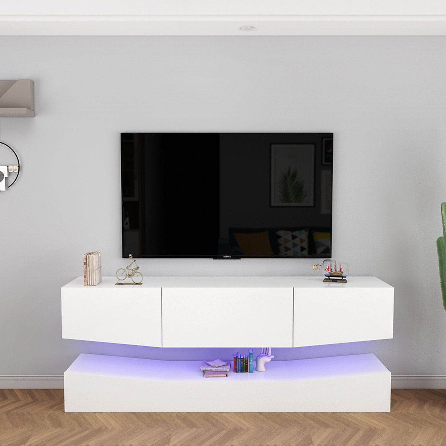 White Floating Tv stand