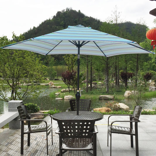 High-Quality Blue Stripes Outdoor Patio Umbrella