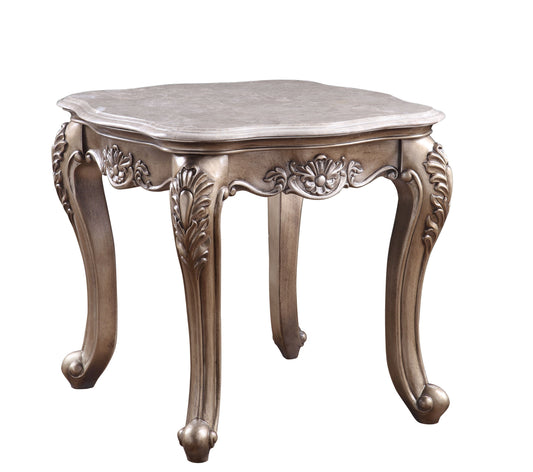 Jayceon End Table, Marble  Champagne