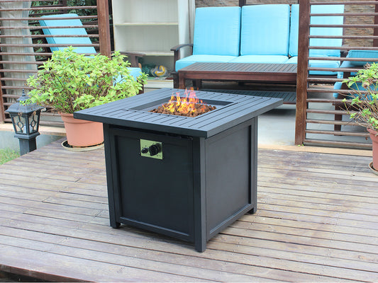 Upland  Gas Fire Pit Table-Black