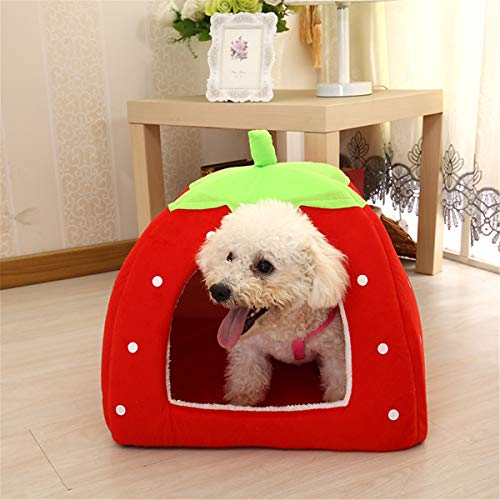 Portable Indoor Pet Cave Bed, Cute House Bed for Dogs and Cats