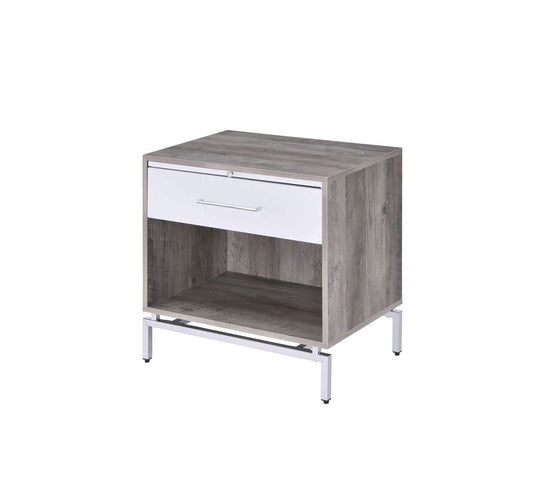 Cistus Accent Table, Weathered Gray Oak & White