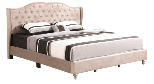 Joy Jeweled Tufted King Panel Bed - Final Clearance