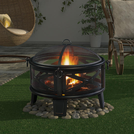 Norvell 22.83'' H x 26'' W Steel Wood Burning Outdoor Fire Pit