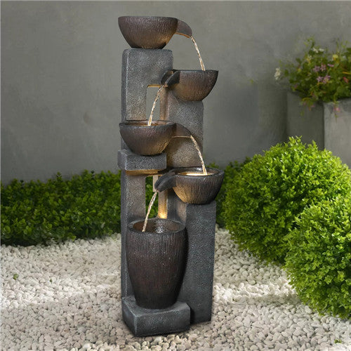Outdoor Water Fountains with LED Lights, 39inches