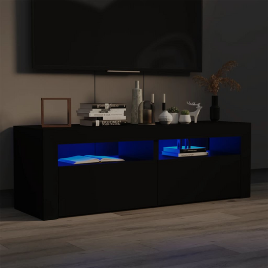 TV Stand with LED Lights Black 47.2"x13.8"x15.7"