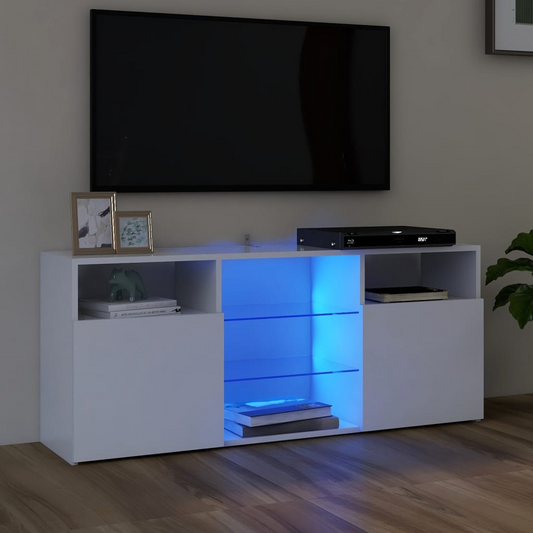 TV Stand with LED Lights White 47.2"x11.8"x19.7"