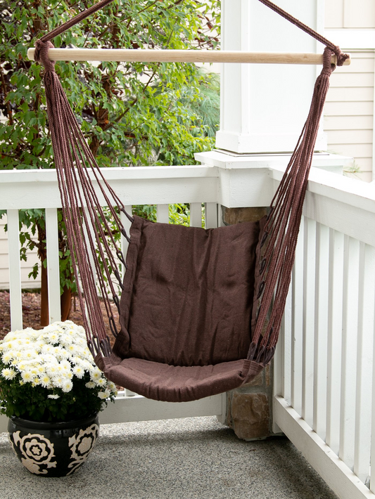 Dark Brown Recycled Cotton Garden Swing Chair