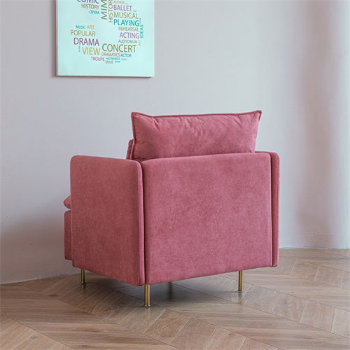 Modern fabric accent armchair,upholstered single sofa chair,Pink  Cotton Linen-30.7''