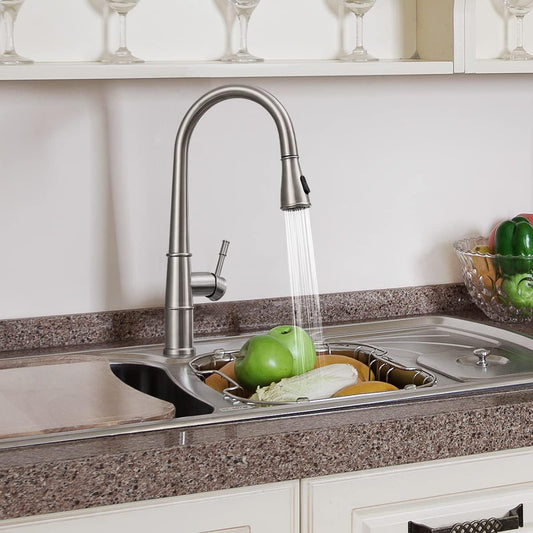 Kitchen Faucet with Pull Down Sprayer, 1Handle Single Hole