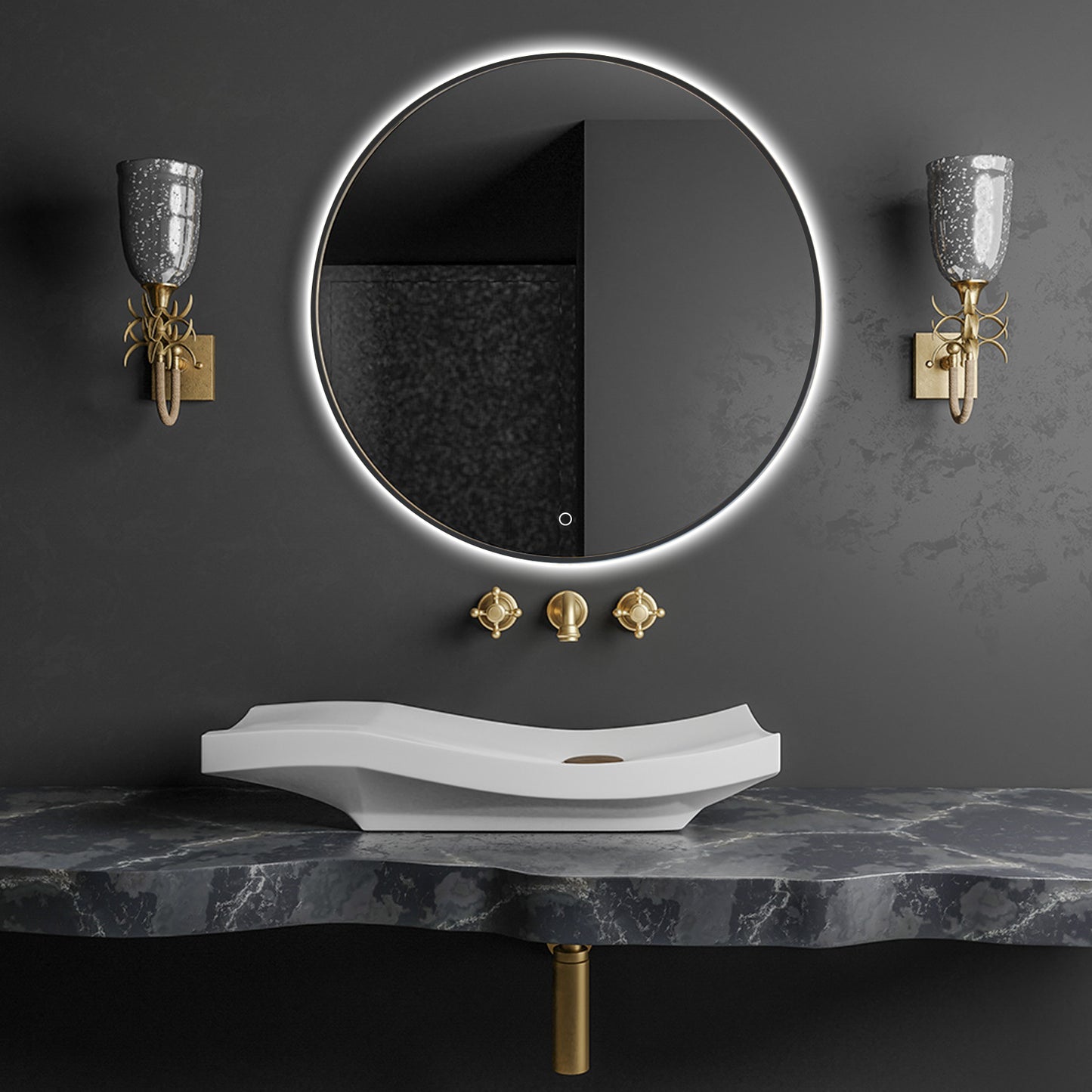 32" Beveled Frameless Lighted Bathroom / Vanity Mirror