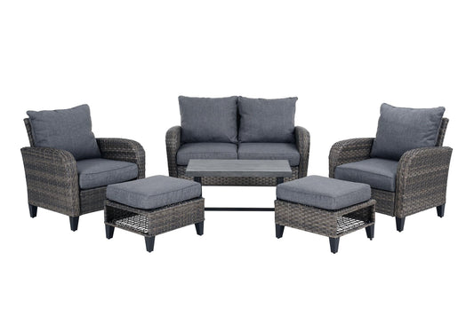 Outdoor Rattan Sofa Set, 6 PCS