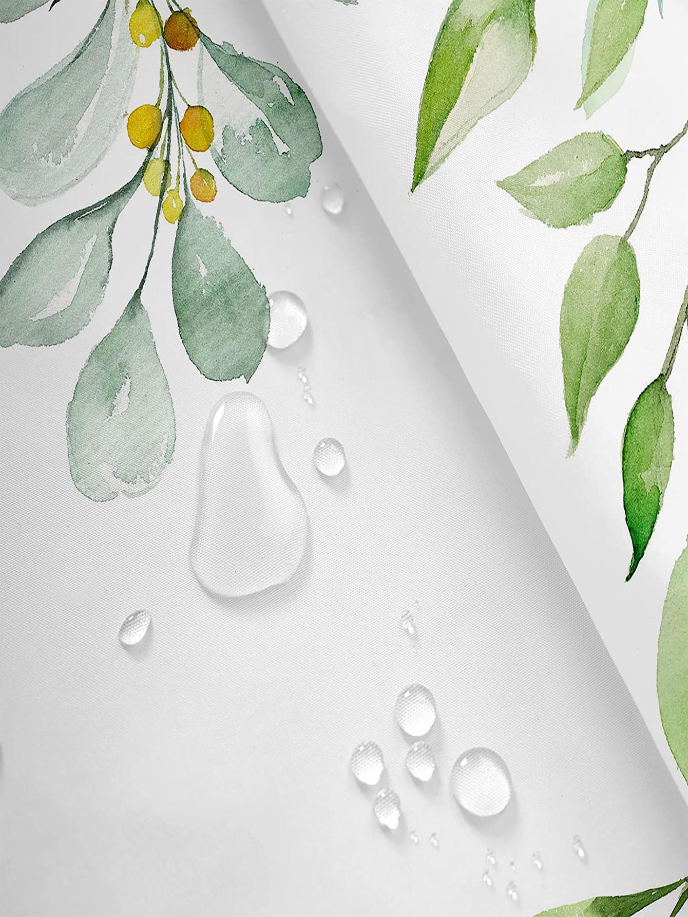 Leaf Print Waterproof Shower Curtain