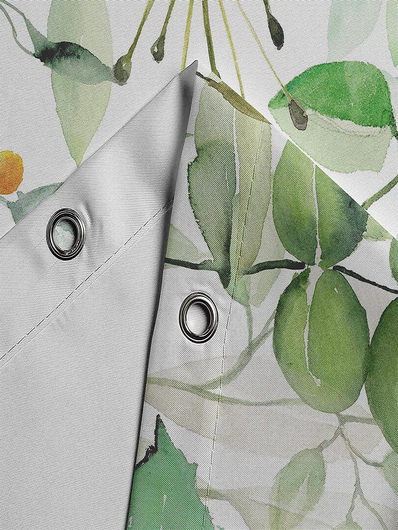 Leaf Print Waterproof Shower Curtain
