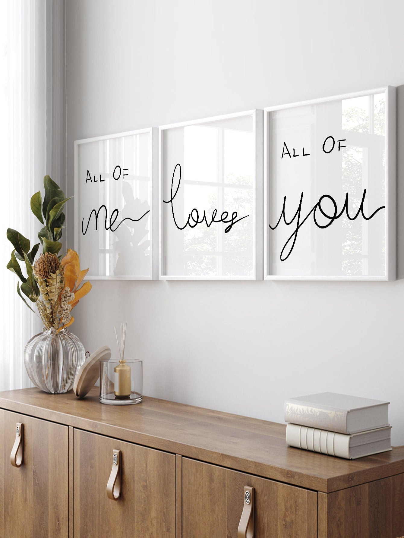 3pcs Letter Graphic Unframed Painting