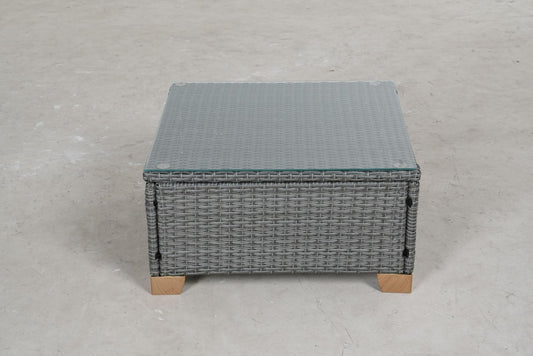 Removable Wicker Square Glass Coffee Table
