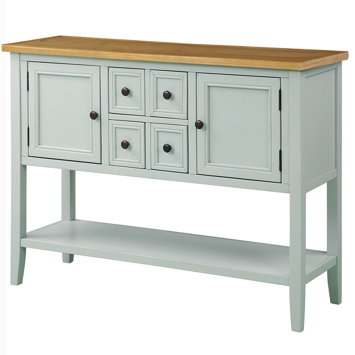 Cambridge Series Buffet Sideboard Console Table with Bottom Shelf Storage (Lime White)