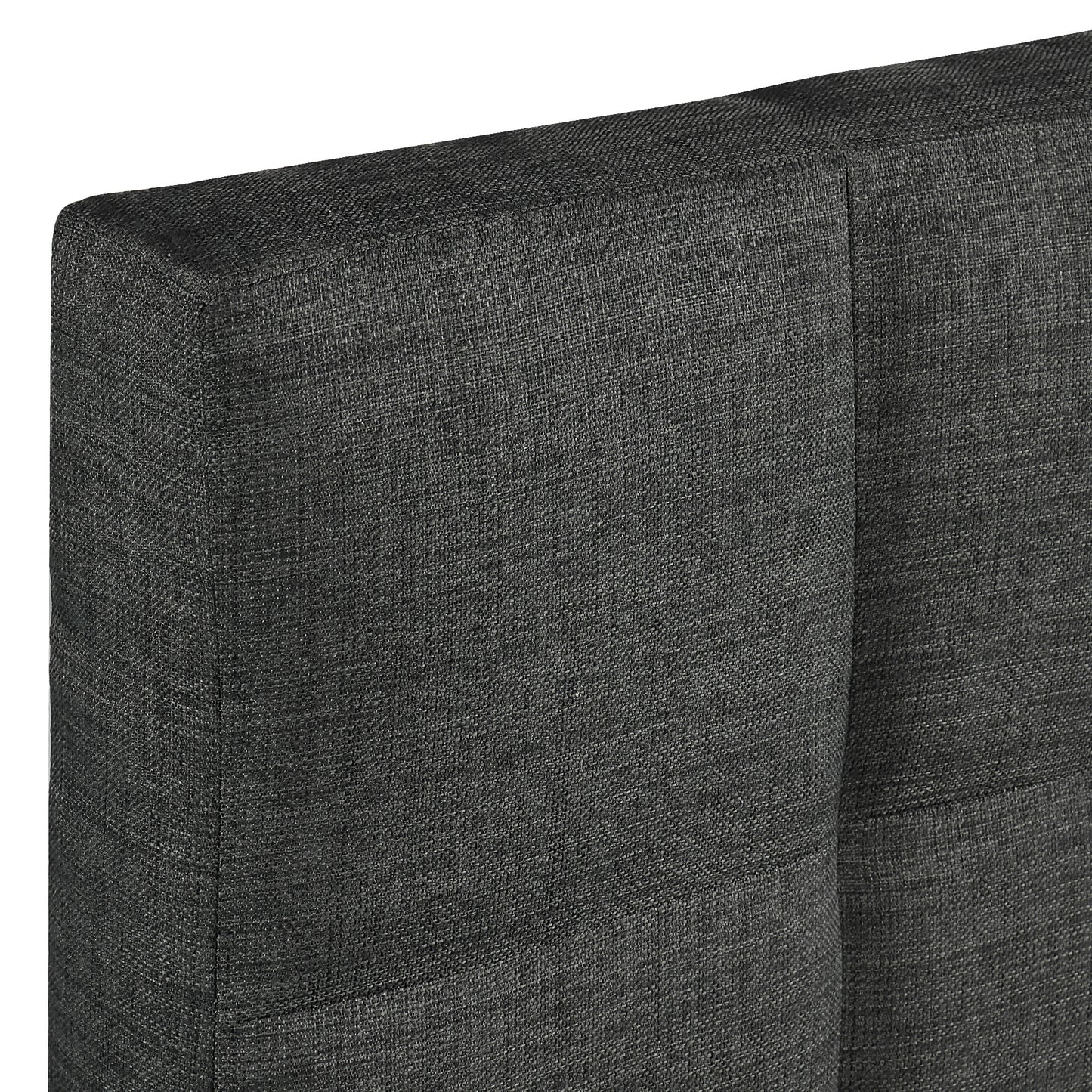 Upholstered Diamond Stitched Platform Bed (Twin, Gray)