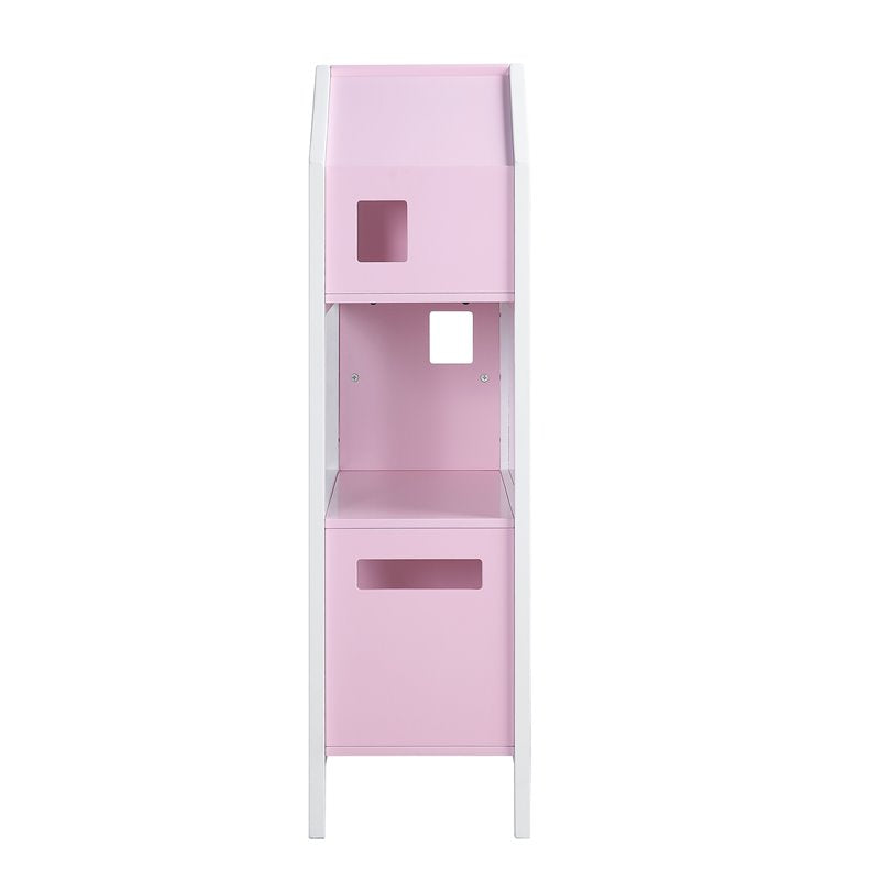 Doll Cottage Bookcase in White & Pink