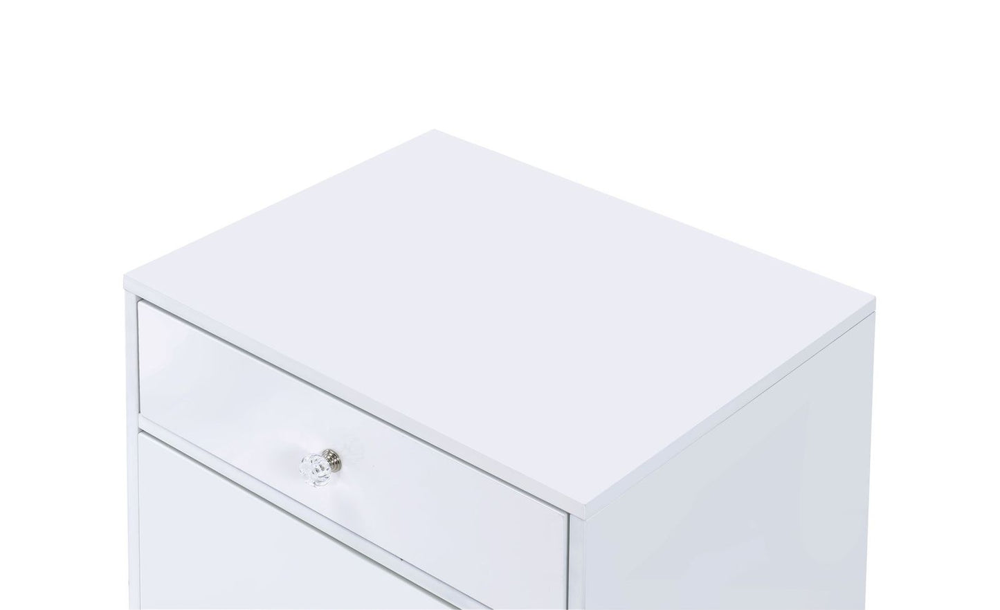 Ottey Cabinet in White High Gloss & Gold