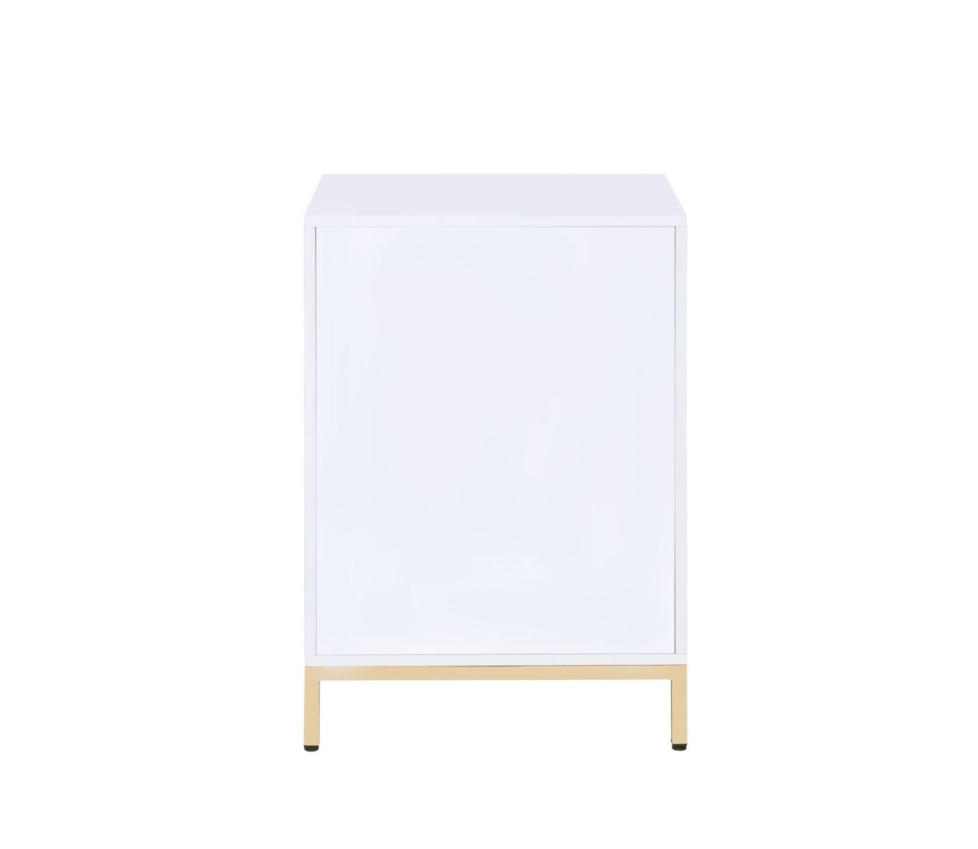 Ottey Cabinet in White High Gloss & Gold