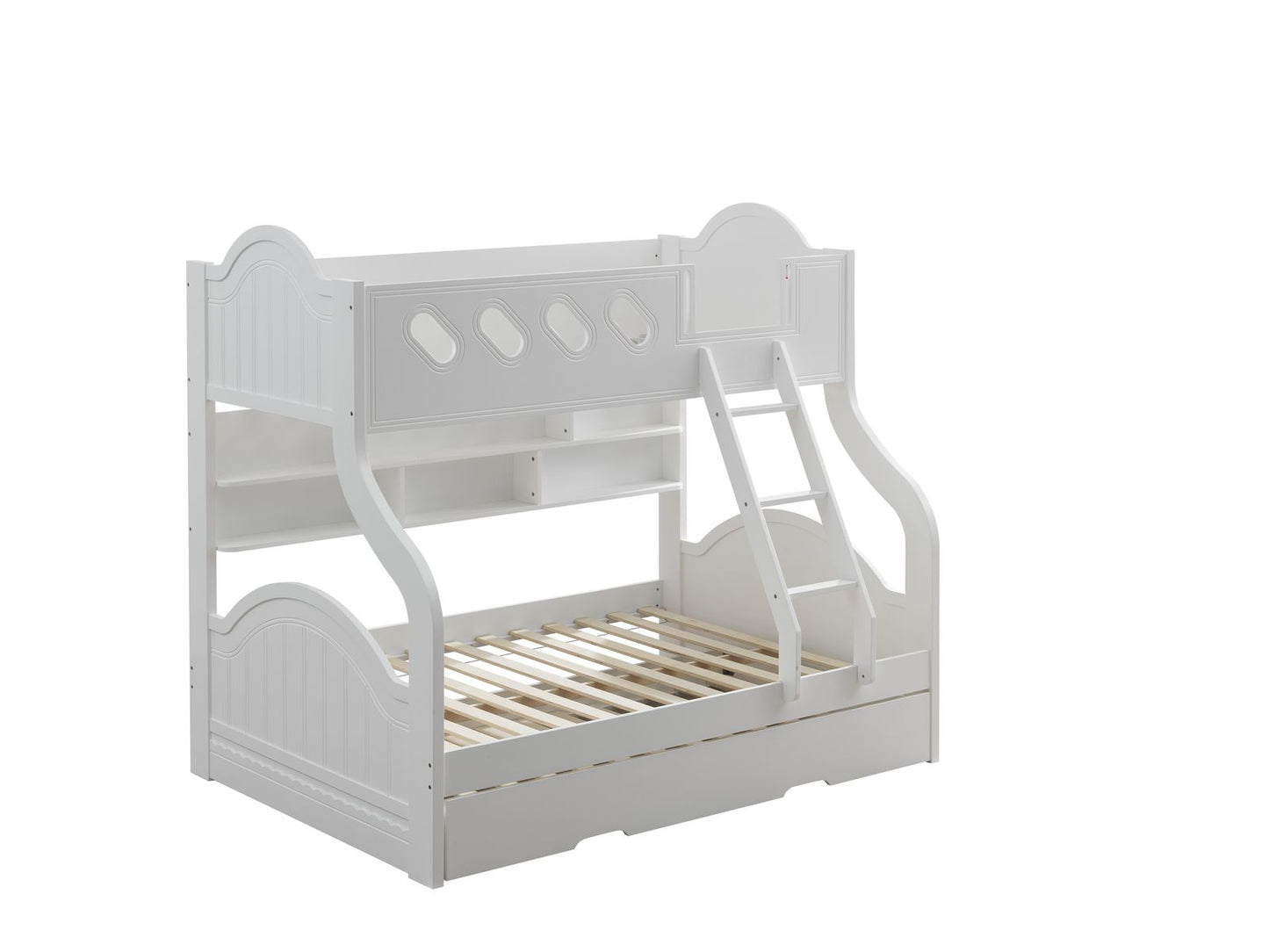 Grover Twin/Full Bunk Bed w/, White