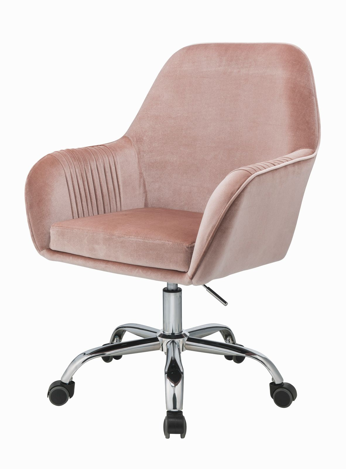 Eimer Office Chair in Peach Velvet & Chrome