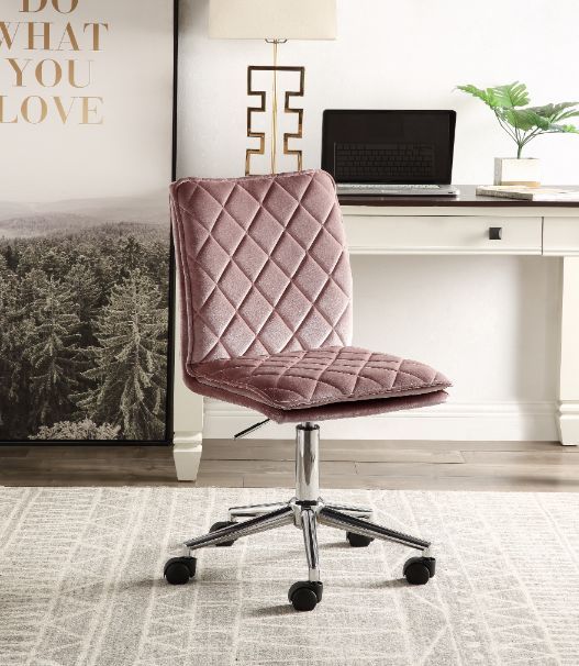 Aestris Office Chair, Pink Velvet