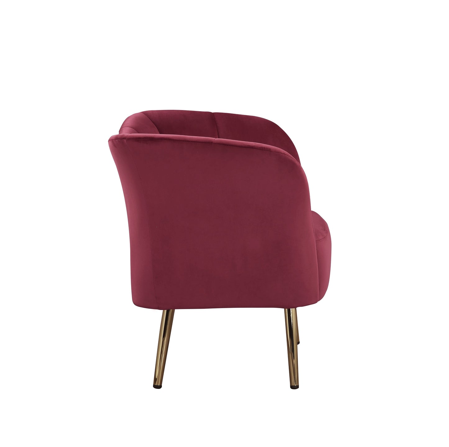 Reese Accent Chair, Burgundy Velvet & Gold