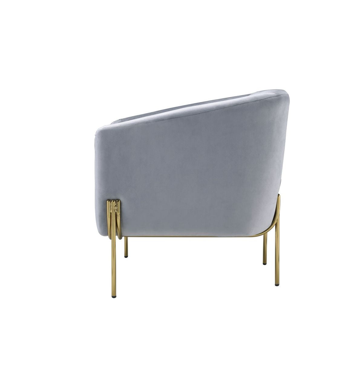 Carlson Accent Chair, Gray Velvet & Gold