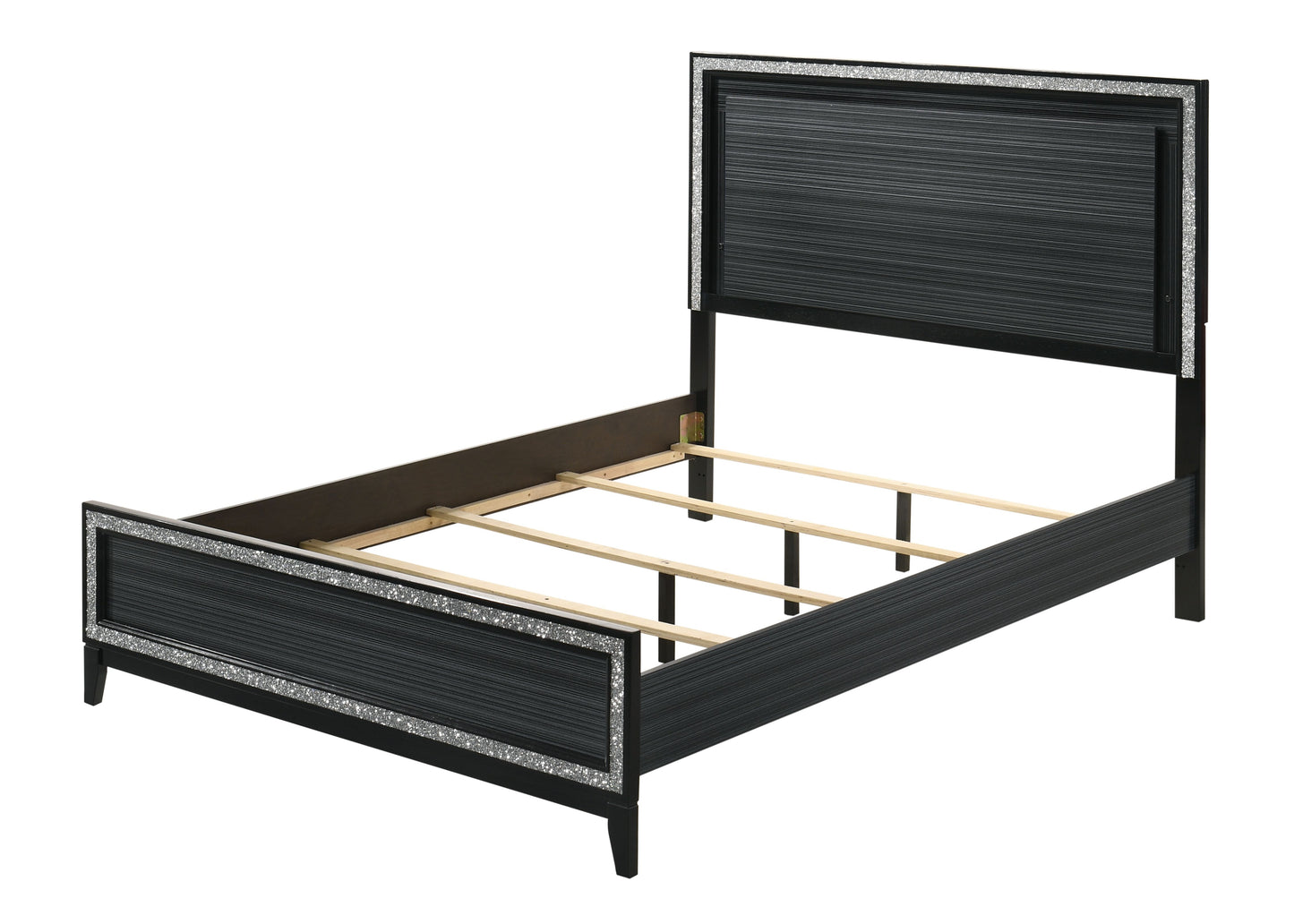 Haiden Queen Bed, LED & Weathered Black Finish