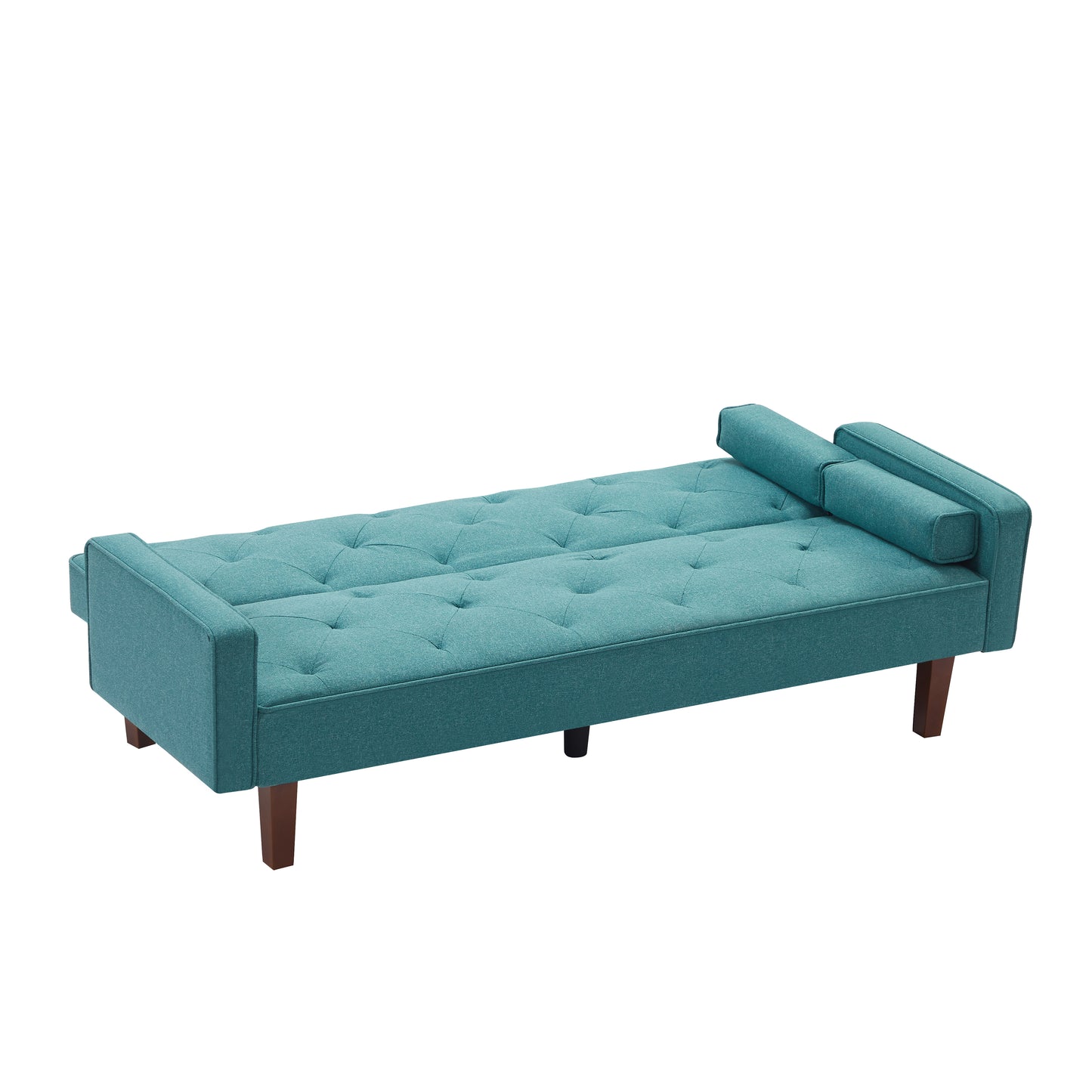 Green Sofa Bed with Square Pillow