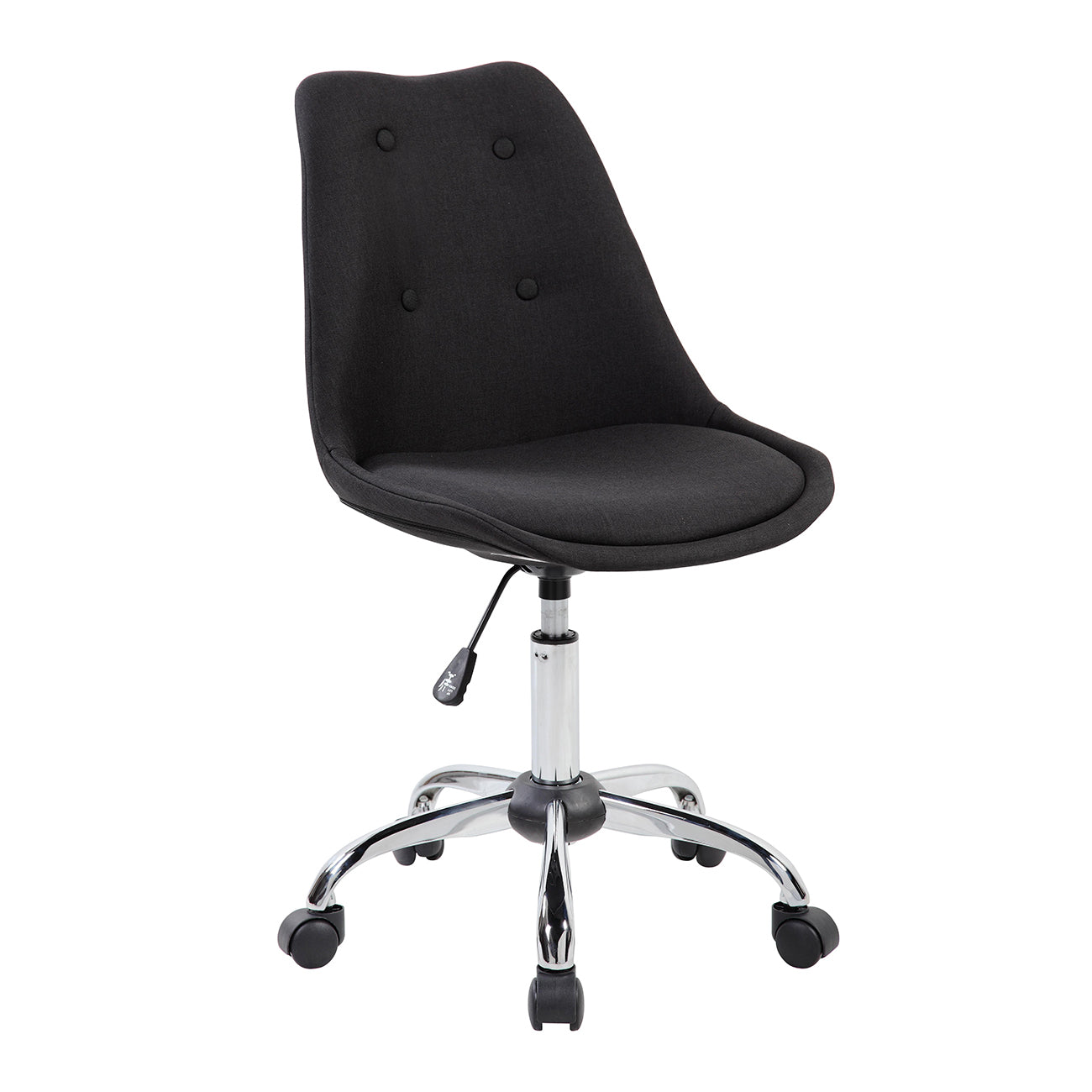 Armless Task Chair with Buttons, Black