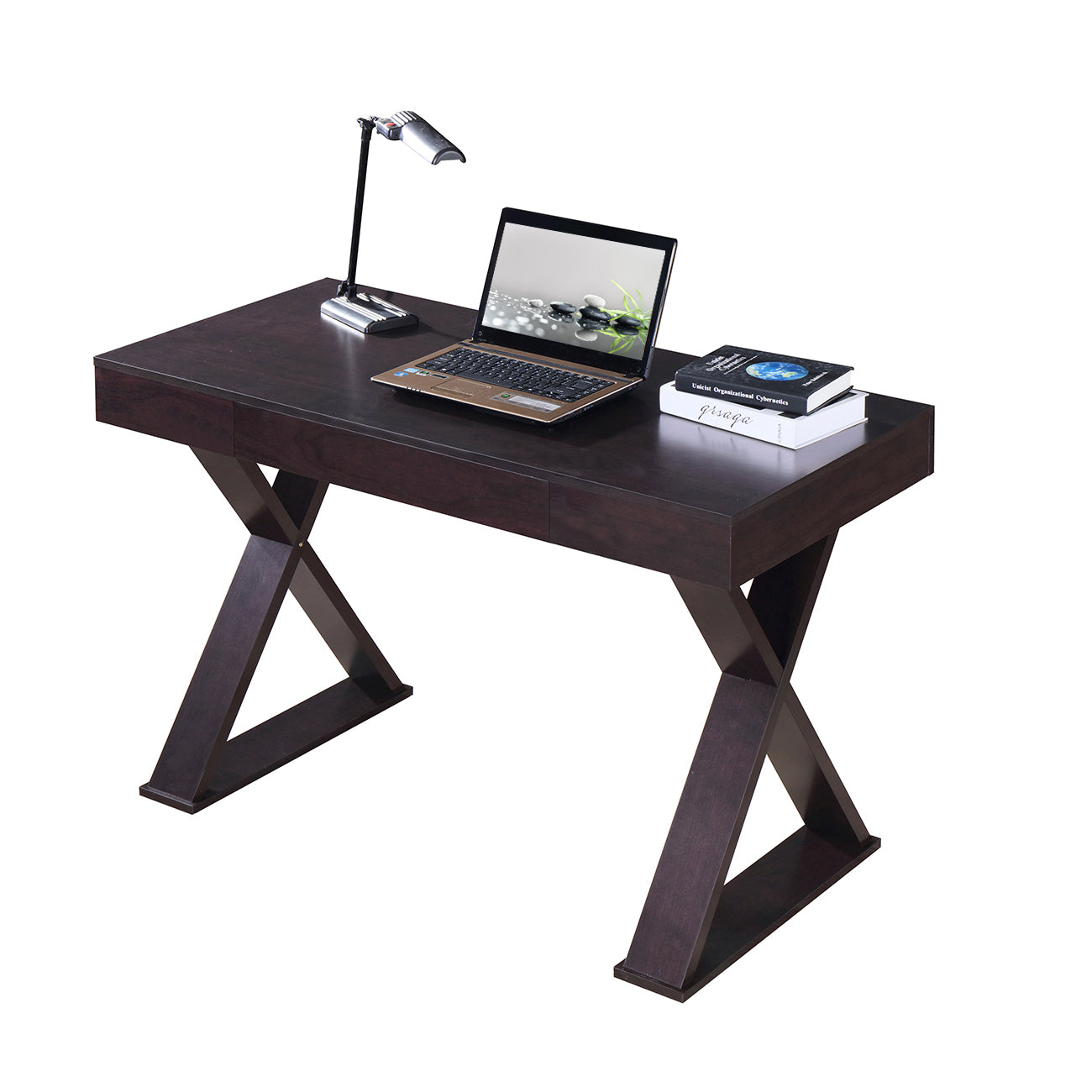 Trendy Writing Desk with Drawer, Espresso