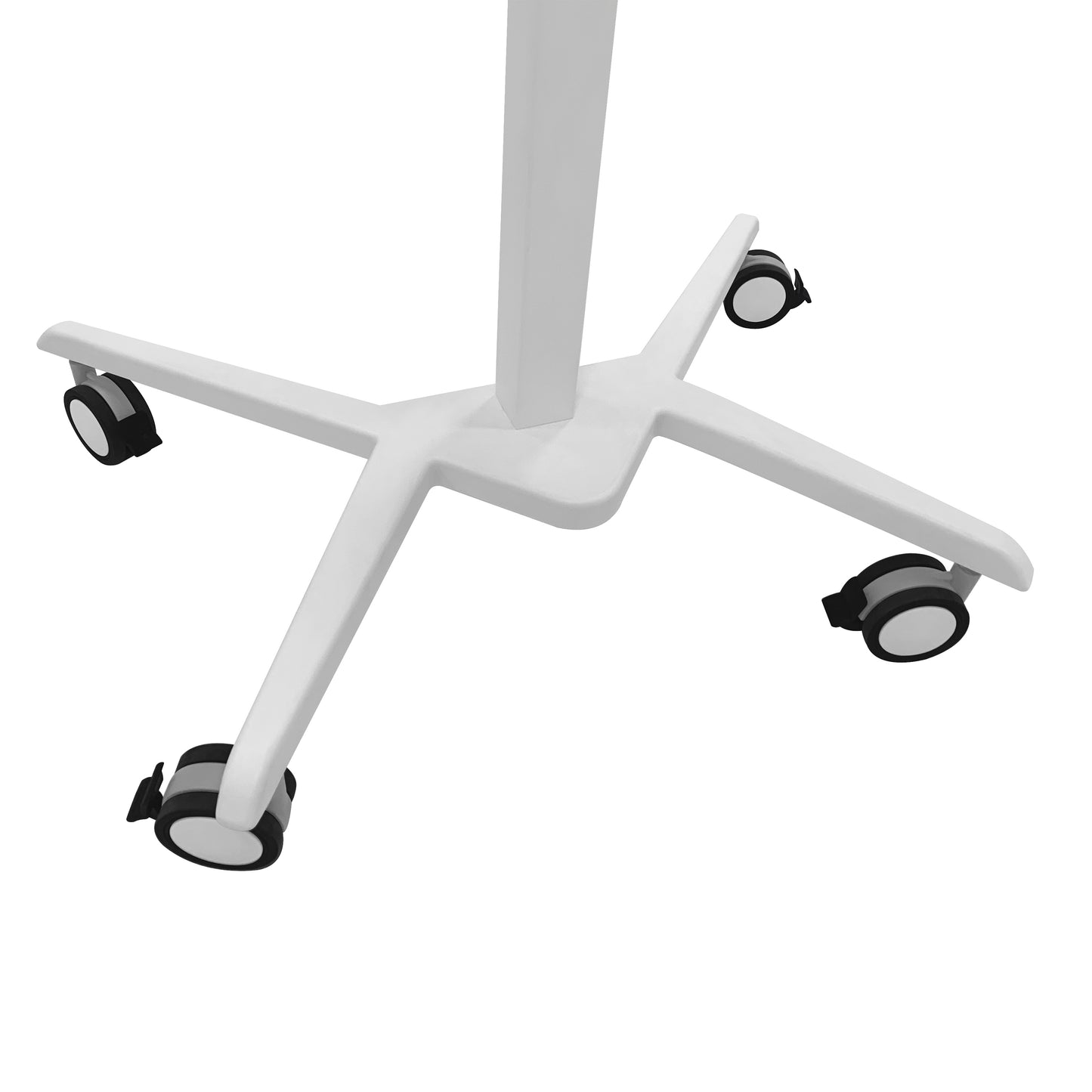 White Sit to Stand Mobile Laptop Computer Stand with Height Adjustable and Tiltable Tabletop