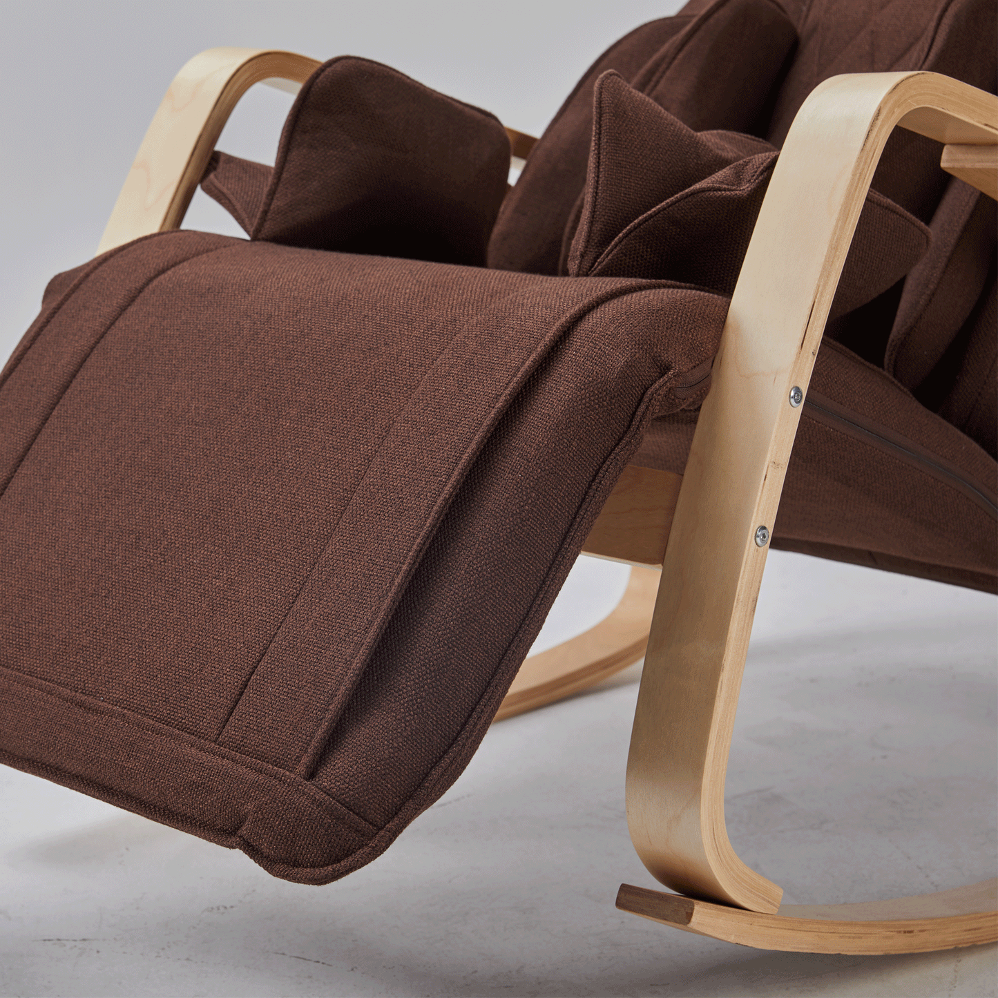 Comtable Relax Rocking Chair, Lounge Chair Relax Chair with Cotton Fabric Cushion  Brown