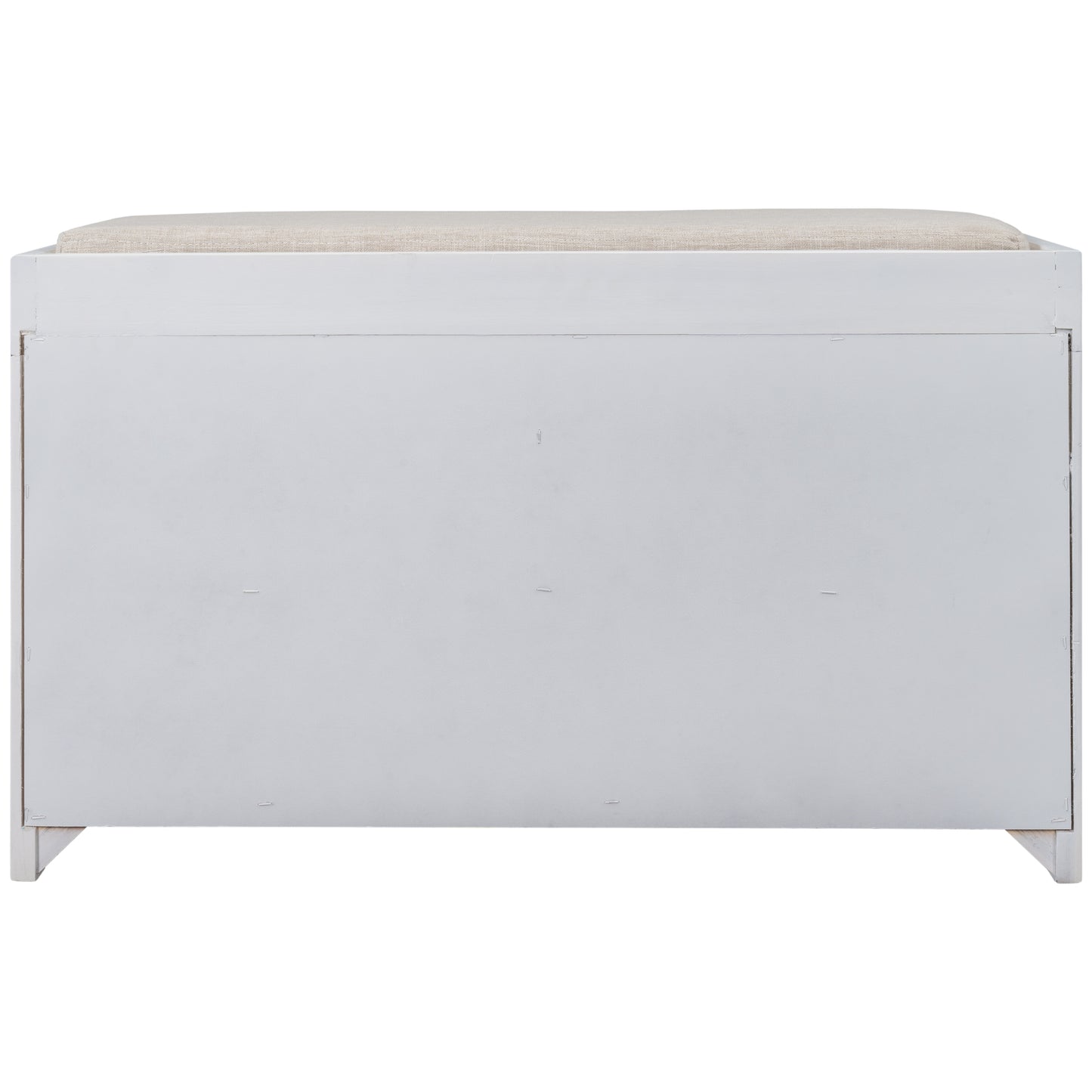 Storage Bench with Removable Basket and 2 Drawers, Fully Assembled Shoe Bench with Removable Cushion (White)