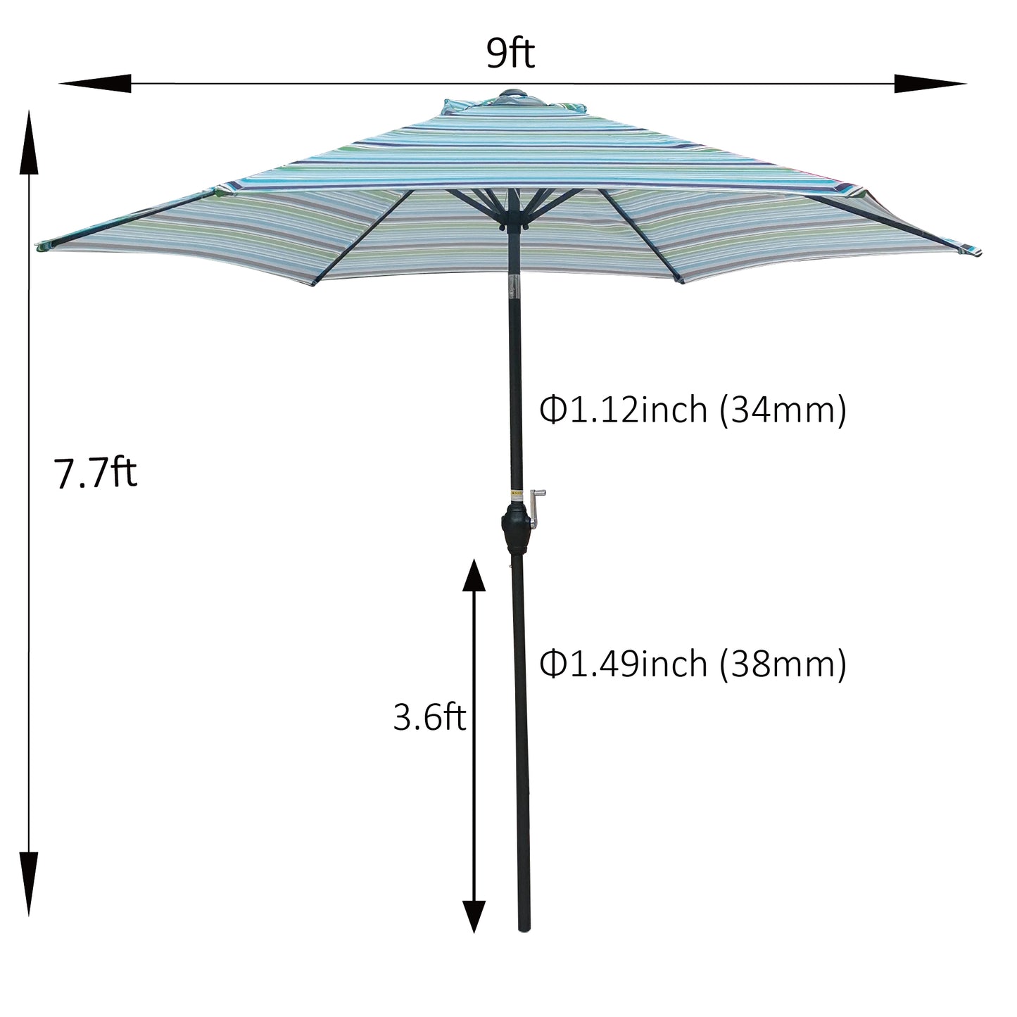 High-Quality Blue Stripes Outdoor Patio Umbrella
