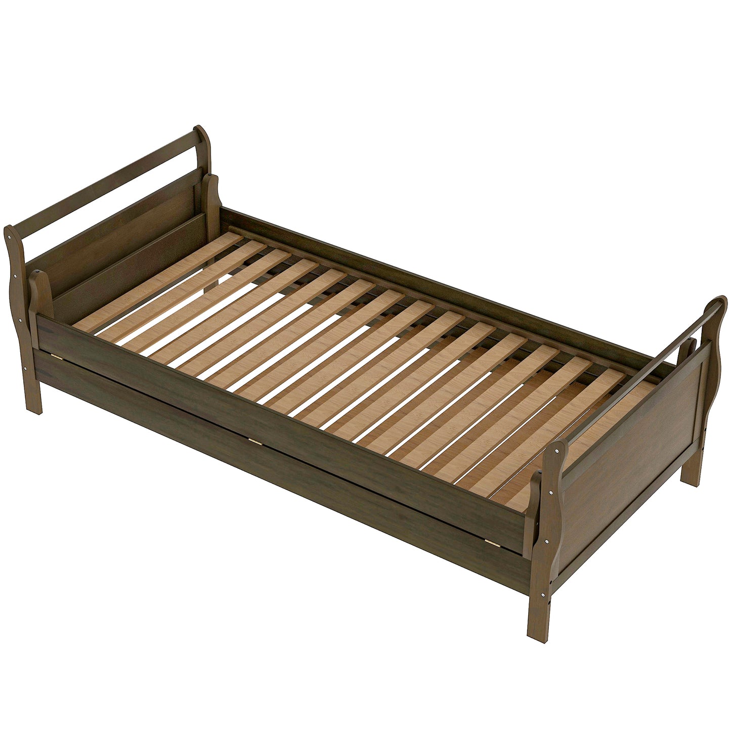 Classic Style Pine Wood Platform Bed