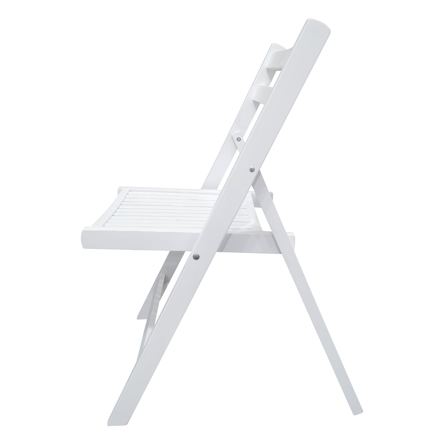 Slatted Wood Folding Special Event Chair Set of 4 , White