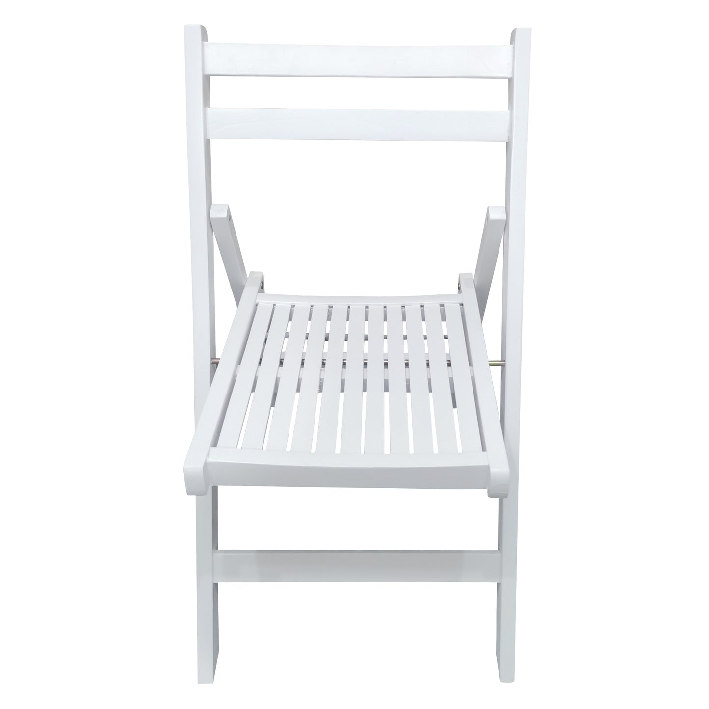 Slatted Wood Folding Special Event Chair Set of 4 , White