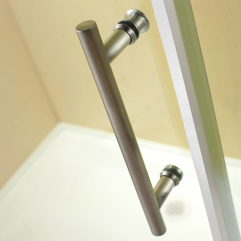 TRUSTMADE Frameless Curved Bathtub Shower Doors with Clear Tempered Glass Finish