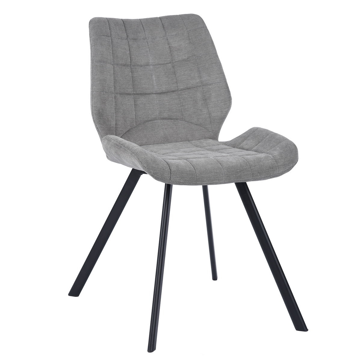 Fabric Dining Chairs, Grey (Set of 2)