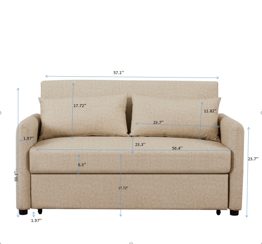 Leisure Loveseat Sofa   with 2 pillows