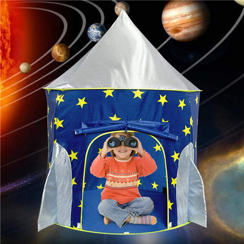 Pop Up Kids Tent - Spaceship Rocket Indoor Playhouse Tent  Boys and Girls