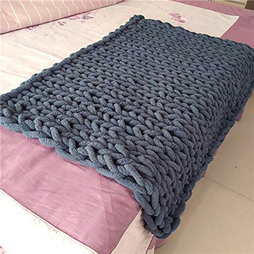 Chinille Knitting Blanket Bed Throw Yarn Baby Bulky Soft Throw